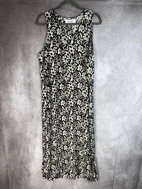 PO-EM L'estate Summer Maxi Dress In Silky Garden Blockprint Women's Size M